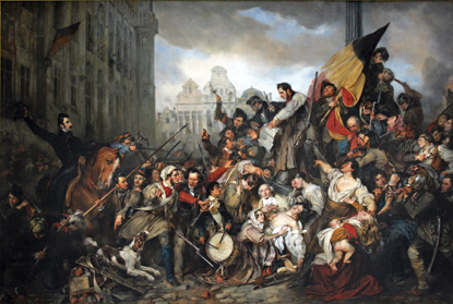  Episode des Journ�es de Septembre 1830 (sur la Grand Place de Bruxelles), peint par Gustave Wappers