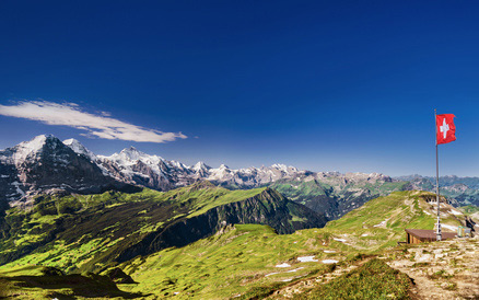 View from the Eiger, Monch and Jungfrau mountains, Switzerland (© Ben Burger - Fotolia.com)